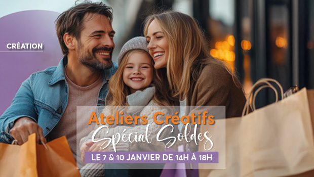 Profitez d'ateliers créatifs spécial soldes le 7 et 10 janvier 2026 dans votre centre commercial Aushopping Blois Vineuil